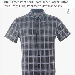 Men’s Navy Plaid Short sleeve shirt 100%